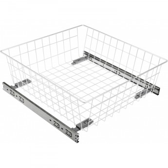 Корзина для белья, на направляющей шариковой полного выдвижения, белая GTV KO-SRH35200-40-10 Корзина для белья, на направляющей шариковой полного выдвижения, белая GTV KO-SRH35200-40-10