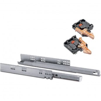 Направляющая нижнего монтажа 400 Modern Slide с доводчиком, полное выдвижение GTV PB-0SHX-400-A Направляющая нижнего монтажа 400 Modern Slide с доводчиком, полное выдвижение GTV PB-0SHX-400-A